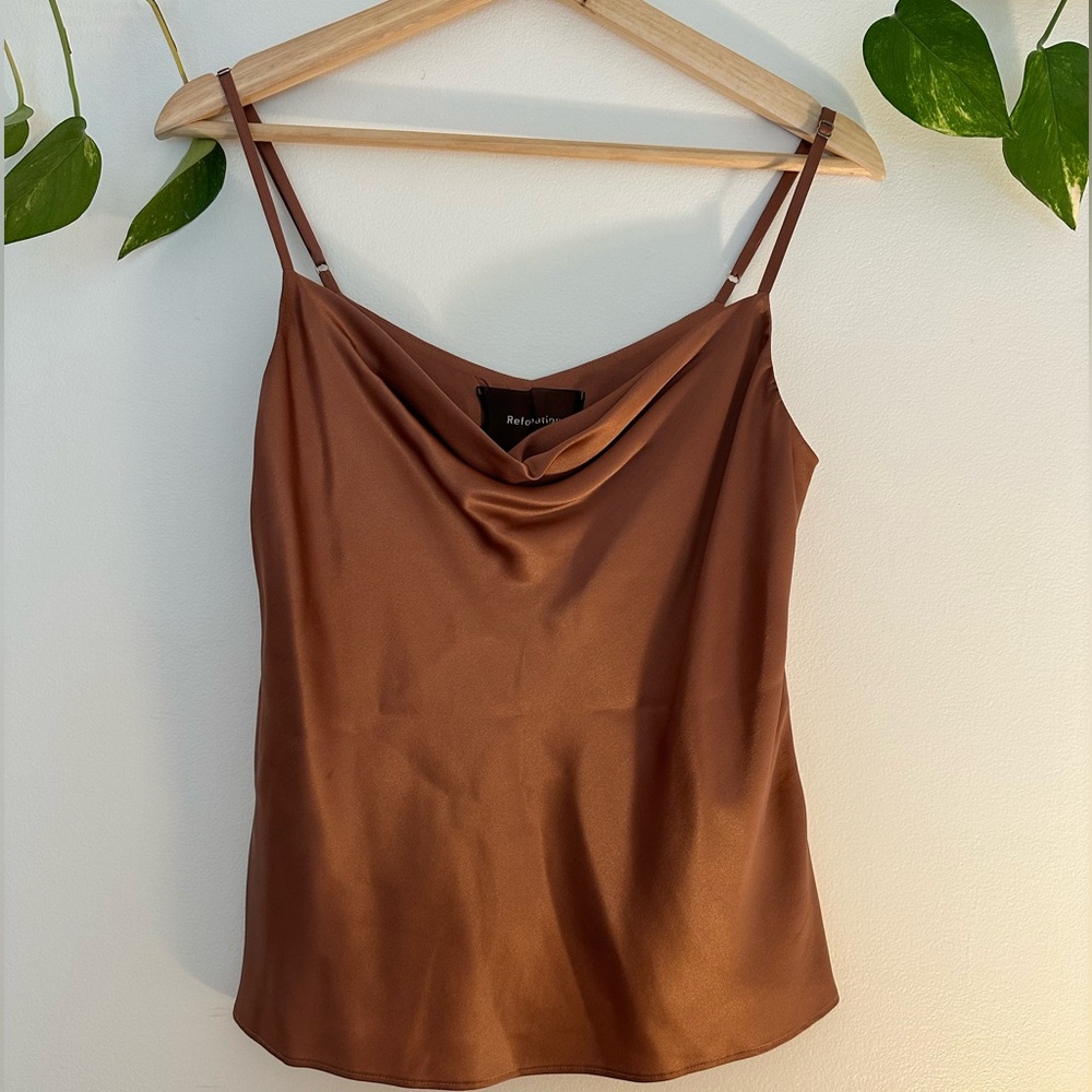 Reformation 100% Silk Cowl Neck Cami